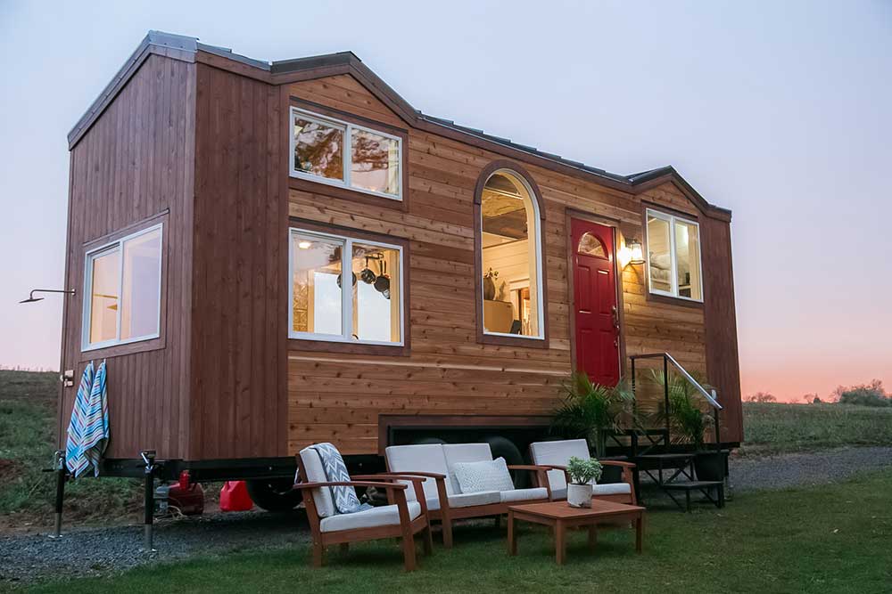 A beautiful tiny home built by Tiny Heirloom, now offered as a pre-loved used tiny home for sale